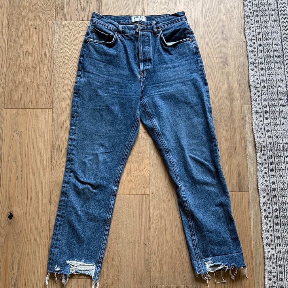 Agolde Dark Blue “Sophie” Ankle Jeans